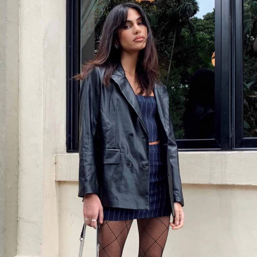 Princess polly black leather blazer